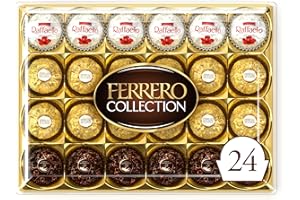 Ferrero Collection Pralines Christmas Chocolates Gift box, Chocolate Hamper, Gifts for Christmas, Coconut Raffaello and Dark Chocolate Rondnoir, Box of 24 Pcs 269.4g