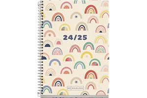 Miquelrius - Agenda Escolar 2024-2025, Septiembre 2024 a Junio 2025, Tamaño 117 x 174 mm, Día Página, Cubierta Reciclada, Español e Inglés, Agenda de Papel Reciclado, Diseño Eco Arcoíris