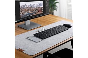 DUNSOO Podkładka na Biurko z Filcu | 100 x 40 cm | Antypoślizgowa Podkładka | Duża Podkładka Pod Mysz z Filcu | Ochrona Biurka w Biurze do Biura i Domu (Jasnoszara)