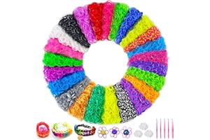 Heyzeibo 5100+ Elastici per Braccialetti, 24 Colori Kit per Fare Braccialetti per Bambini che Tessono Regali di Artigianato Fai Da Te