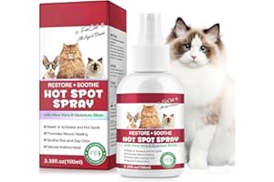 AUOIUOY Hot Spot Itch Relief Spray Für Katzen Anti-Itch Hot Spot Behandlung, Haustier Wundpflege Spray Für Haut Juckende,Gereizte Haut,Allergie,Hautausschläge,Feuchtigkeitsspender Trockene Haut,Juckende Ohren