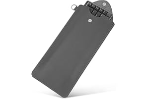 GEEKRIA Slim Keyboards Carrying Pouch, Compatible with MelGeek O2, Flow Lite 84, Logitech MX Mechanical Mini, LOFREE Flow84, IQUNIX MQ80, Vegan Leather Protective Travel Bag (Dark Grey)