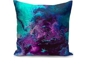 KUNQIAN Kuddfodral lila turkos prydnadskudde fodral galaxdekorationer presentdekor hem vardagsrum soffa soffa soffa 45 x 45 c
