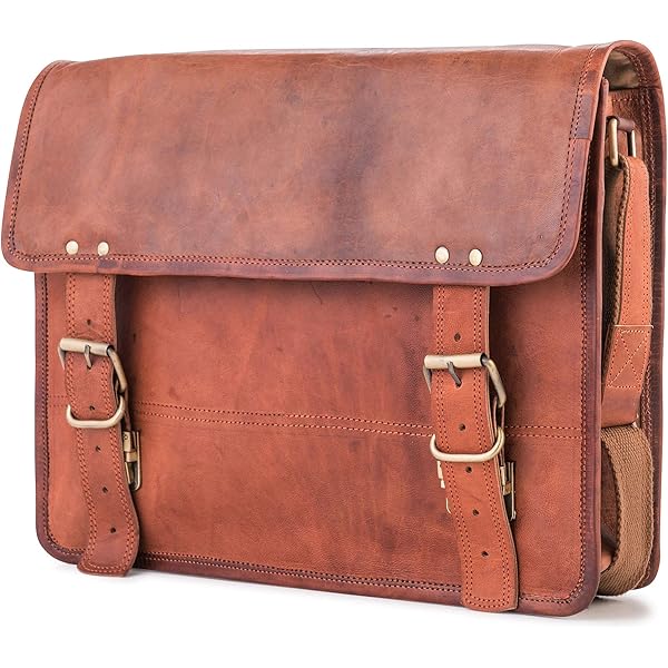 Tas Dames Laptoptas 14 inch Schoudertas Waterdichte Handtas Leer Cognac Bruin - Urban U