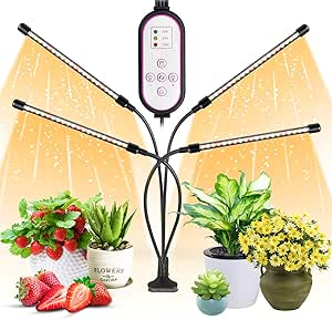 WOLEZEK Pflanzenlampe LED,Pflanzenlicht,80 LEDs Pflanzenleuchte 3000K 5000K 660nm Wachsen licht Vollspektrum f&uuml;r Zimmerpflanzen mit Zeitschaltuhr,10 Arten von Helligkeit&amp;3 Lichter Modi f&uuml;r Gem&uuml;se