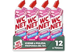 Wc Net Candeggina Gel Profumata, Detergente per Sanitari e Superfici, Azione Sbiancante e Igienizzante, Fragranza Flower Fresh, 700 ml x 12 Confezioni