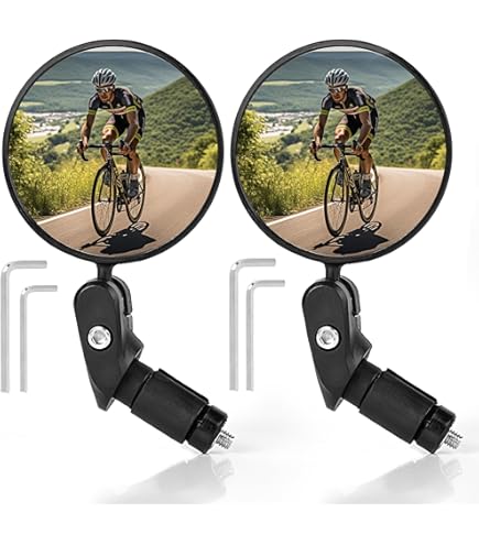Retrovisore Bicicletta Specchietti Bici Rotanti 360° - 2 Pezzi Per Manubrio Con Lente Convessa Accessori Sicurezza Ciclisti