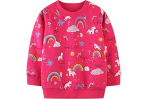 TEDD Felpa Ragazza Senza Cappuccio 100% Cotone Bambina Pullover Maglione Casuale Top Maglietta per Bambini 1-12 Anni
