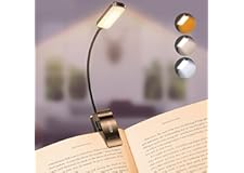 Gritin 9 LED Luz de libro, Lampara Libro de Lectura con 3 Modos de Protección de Los Ojos - Atenuación Continua, Recargable, 