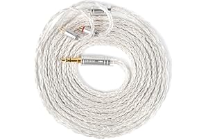 YINYOO KBEAR JunTian IEM Cavo per auricolari, lungo 2 m, cavo per monitor 16 Core 5N OCC placcato argento, per kz zs10 pro, CCZ Melody, audiofilo e musicista, batterista (2 pin, spina da 3,5 mm)