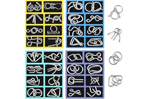 WRILIGEL Rompecabezas Metal 32pcs, Juego de Anillos Rompecabezas para Adultos Niños, Puzzle Ancianos para Estimular el Espíritu, Iq Puzzles, Juegos de Reflexión y Lógica, Desarrollar Paciencia Ofrecer Desafíos