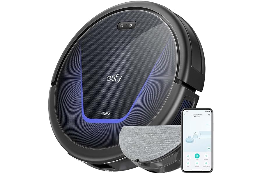 Eufy G50 Hybride Robotstofzuiger | 4.000 Pa Zuigkracht, Dynamische Navigatie, Pro-ontwarrende Kam, R