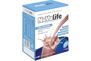 NuVu Life, Liquid-Life Shake. High Calorie, High Protein, Nutrient Rich Powdered Drink Mix for Weight Gain or Meal Replacement (Chocolate, 7 Sachets)