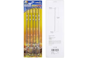 OLYMP Schampura - Pinchos para carne (10 unidades, 1,5 mm, acero inoxidable, 50 cm)