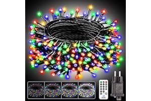 LIGHT-BRIGHTLY Luces Arbol Navidad Exterior Interior - 15M + 5M 150 LED Luces de Navidad Para Arbol Colores Mit Temporizador/Enchufe/Mando/8 Modos, Christmas Tree Lights Outdoor Für Balcon Jardin Partido