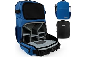 ENTDECKBAG Kamerarucksack Diebstahlsicher [mit Hüftgurt] Stauraum 14” Laptopfach Fotorucksack für Spiegelreflexkamera Kamera Drohnen Rucksack Herren Damen (Blau)