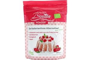 ‎KALORIENFREIE BIOSUßE Biosüße Bio-Erythrit Powder Puderzucker - veganer & kalorienfreier Zuckerersatz, 300 g