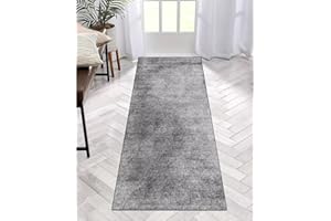 ZDYHMrj Dywan, długi, na korytarz, antypoślizgowy, nadaje się do prania, 60 x 300 cm, bieżnik do kuchni, korytarza, szary, do sypialni, salonu, poliester, trwały, możliwość dopasowania dywanu, towar sprzedawany na metry