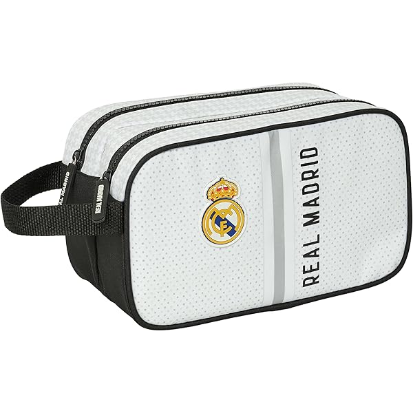 Trousse Scolaire REAL VALLADOLID Enfant - 22x8x10 Cm - Polyester Résistant - Fermeture Éclair Simple