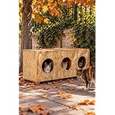 Reyo Kedi Evi Dış Ortam Uygun 3'l&uuml; Ahşap Kedi Evi Osb 93x41x39 Cm (Demonte) - CAT11