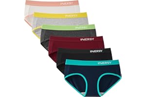 INNERSY Mutande Donna Cotone Slip a Vita Media Intimo Sportivo Culotte Elasticizzato Pacco da 6