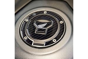 labelbike - Autocollant sous Licence Officielle Honda Décoration et Protection en Résine Gel 3D du Bouchon de Réservoir de Moto 5 Trous - Logo Honda Blanc