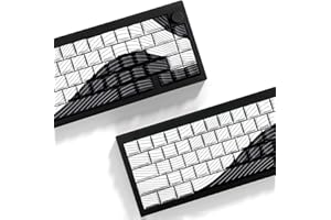 JakeTsai PBT-Tastenkappen, 128 Tasten, Doppelschuss-Tastenkappen, seitlich graviert, transparentes Tastenkappen-Set mit Kirschprofil, Hintergrundbeleuchtung