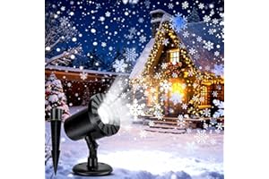 Tarswesi Projecteur Noel Exterieur, Lampe de Projection à LED, Étanche IP65, Projecteur Flocon de Neige à 6 LED pour Mariage, Anniversaire, Exterieur et Intérieur Décoration, Jardin