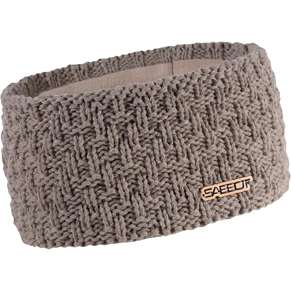 Bandeau Hiver Femme StyleBREAKER - Motif Losange, Doublure Polaire Chaude, Couleur Marron Foncé