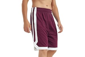 TopTie Pantalones Cortos Hombre Baloncesto Deportivo con Bolsillos y Cordón Tejido Suave y Secado Rápido