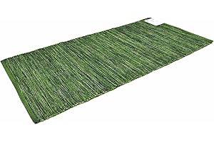 ARTE TAPPETI Bali - Alfombra de algodón lavable, para baño, cocina, antideslizante, lavable a máquina (60 x 120 cm, verde)