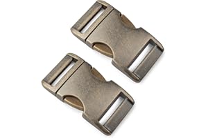 GANZOO Cierre de clic metálico Alumaxx, juego de 2 unidades, 3/4 pulgadas, cierre de clip para pulseras de paracord, collares de perros, mochila, superficie de latón envejecido.