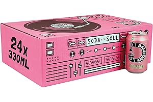 Dalston's Sparkling Rhubarb Soda (24 x 330ml) - Real Squeezed Rhubarb & Sparkling Water - 40 Kcal - No Added Sugar - No Artificial Sweeteners - Healthy Alternative - Low Calorie - Vegan