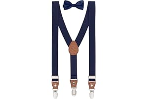 BomGuard Ensemble Bretelles & Nœud Papillon Enfant – Réglable – Pour Garçon 2–7 Ans – Élégant pour Mariage, Baptême, Anniversaire, Fête – Accessoire Tenue Bébé Enfant