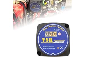 UCKASAYFY Doppio isolatore di batteria 12V 140Amp Modalità manuale e automatica Relè sensibile alla tensione VSR Compatibile con RV Marine Car Truck Camper ATV UTV Boats，Non adatto per le batterie al litio
