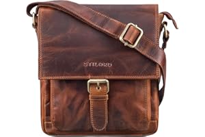 STILORD 'Nevio' Borsa a Tracolla in Pelle da Uomo | Piccola Messenger Bag Elegante in Design Vintage | Borsa a Spalla per Tablet 10.1 Pollici iPad in Vera Pelle