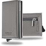 1onespo MAGNETIC Portafoglio uomo piccolo - Porta Carte di Credito uomo con Portamonete e Contanti - Protezione RFID 8 tesser