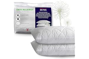 Adam Home Pillows 2 Pack Hotel Quality with Quilted Cover Hypoallergenic & Dust Mite Resistant Filling – Ideal for Stomach, Back and Side Sleepers Down Alternative Hotel Pillows