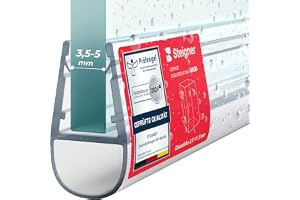 STEIGNER Duschtätnings list, 200cm, 3,5/4/ 5 mm tjockt glas, rak PVC-tätning, UK06