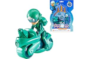 ALPHA TOYS AlphaToys Petronix Defenders EU820030 – Tim figurka akcji & Pet Shell-E, figurka do zabawy dla dzieci z towarzyszem zwierzęcym, w zestawie z telefonem dla zwierząt domowych i plecakiem, zielona