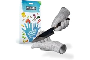 LACARI HOME & LIVING Guanti antitaglio | Guanti antitaglio cucina | Alta sicurezza | Lacari ORIGINALE Guanti da Giardinaggio | Livello di resistenza al taglio 5 | Certificato EN-388 | 1 Paio Guanti antitaglio [L/XL]