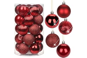 ‎BRIFUL 6CM Weihnachtsdeko Weihnachtskugeln, 25 Stücke Bruchsiche Christbaumkugeln Ornamente Weihnachtsbaumschmuck für Weihnachtsbaum Christbaumkugeln Weihnachtsdekoration Kugeln