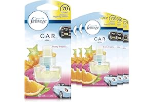 Febreze Odświeżacz powietrza do samochodu, eliminator zapachów, owocowe tropiki, 42 ml (7 x 6)