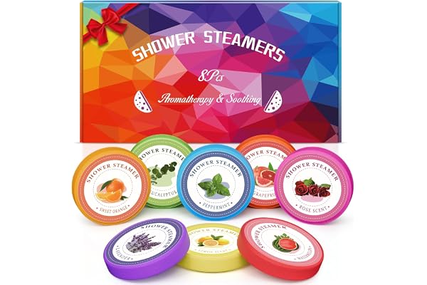 Idee Cadeau Femme, Cadeau Fete des Mères, Linkax 8pcs Bombes de Douche Aromatherapie, Revigorant et Relaxant, Cadeau Noel Femme, Homme, Maman, Cadeau Anniversaire Femme