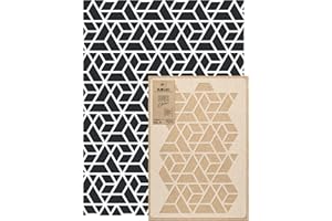 ‎NAKLEO NAKLEO Wandschablone Groß Muster, Malschablone 59x95cm Dreieck Figuren Wiederverwendbare Kunststoff, Geometrische Tapete Wandgestaltung, DIY Craft