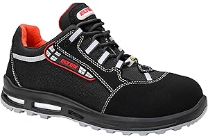 ELTEN Sicherheitsschuhe SENEX XXT ESD S3, Damen und Herren, Textil, Kunststoffkappe (leichter als Stahlkappe), leicht, sportlich, Schwarz/Rot, Größe: 42