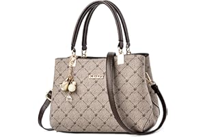 FORRICA Handtaschen Damen Exquisiter Anhänger Umhängetasche Elegant Ahornblatt Henkeltasche Frauen Shopper Tasche PU Leder Schultertasche Braun Griff A