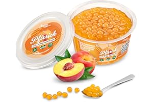 THE INSPIRE FOOD COMPANY INSPIRE FOOD Bubble Tea Perles Pêche | Bubble tea, perle de tapioca pour bubble tea | 100% vegan et sans gluten, sans colorant artificiel, 450 grammes