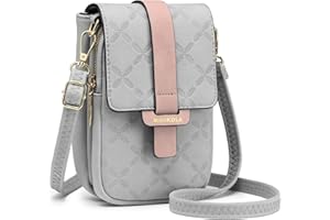 MUIIKOLA Small Phone Shoulder Bag,Women's RFID Blocking Large Capacity Phonebag 100% Vegan Leather, Wallet with Card Slots, Adjustable, Removable Shoulder Strap, For Cell Phones up to 6.9"