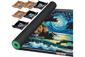 REKGO Rubber Jigsaw Puzzle Mat Roll Up,1500 1000 Pieces Puzzel Mats，Roll-Up Save Pad Trays for Sorting Table Board Glue Sheets and Frame Storage Accessories for Adults Gifts